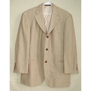 Vintage Hugo Boss Neiman Marcus Blazer Men's 40 Tan Silk Wool Blend Jacket